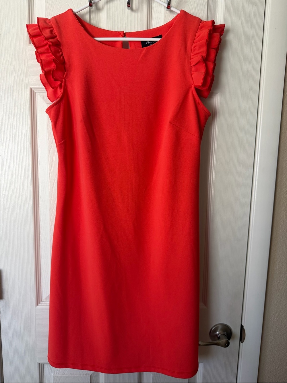 Studio Red Ruffle Sleeve Midi Dress